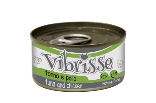 Croci Vibrisse Katzenfutter Thunfisch und Huhn, 24er Pack (24 x 70 g) von Croci