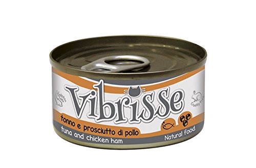 Croci Vibrisse Katzenfutter Thunfisch und Schinken, 24er Pack (24 x 70 g) von Croci