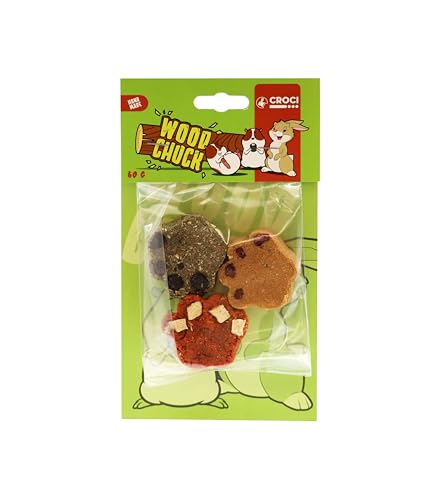 Croci Woodchuck Nagerfütterung, 100% natürlich, Brokkoli, Karotten und Luzerne für Kaninchen, Hamster, Chinchillas und Meerschweinchen, 85 g von Croci