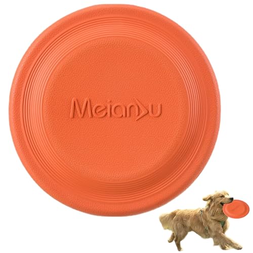 Hundespielzeug Frisbee Silikon Flying Disc, Hund Scheibe aus Eva-Gummi Zahnfreundlich Langlebig Robust Training Hundespielzeug Outdoor Sport für Hundetraining, Werfen, Fangen, Spielen (orange) von Crrynuo