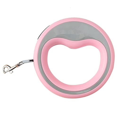 Automatisch Ausziehbare Hundeleine, Robustes Haustierseil, Metallhaken, Sicherheitsschloss, Ergonomischer Griff, 2,7 M Lang, ABS-Material (PinkPink) von Cryfokt