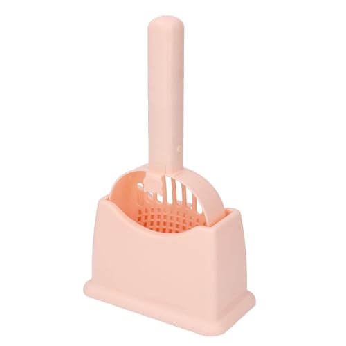 Cryfokt Cat Müllschaufe mit Halterständer, Tragbarer Kabelloser Plastikkatze Koper Poop Scooper für Einfaches Sieben, Milchig (ORANGE) von Cryfokt