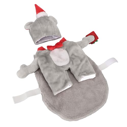 Cryfokt Haustier-Weihnachtskostüme, Weicher Flanell-Winter-Warmer Overall mit Kapuze, Hundeanzug mit Mütze, Lustiges Haustier-Cosplay-Outfit, Party-Verkleidung, Hundekleidung mit (L) von Cryfokt