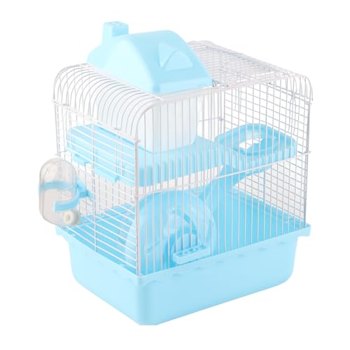 Hamsterlebensraum, Großer Raum, 2-stöckiger, Tragbarer Hamsterkäfig für Kleine Haustiere, (Blue) von Cryfokt