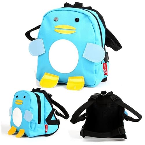 Dourable Cartoon Haustier Hund Segeltuch Rucksack Katze Niedlich Multifunktions Schultasche Welpe Reise Tragetasche Haustier Rucksack Zubehör (Blauer Pinguin, S) von Crysdaralovebi