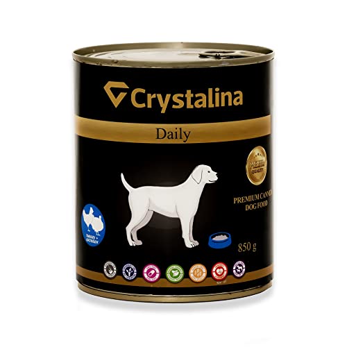 Crystalina Daily Premium Hundefutter Adult mit Puten- und Hühnerfleisch | Konservierte Hundefutter in | EIN hoher Fleischanteil von bis zu 87% | Ohne Weizen | 1er Pack (1 x 850 g) von Crystalina