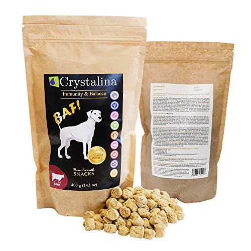 Crystalina Dogs 400 g - natürliches Ergänzungsfutter für Hunde-Gesundheit und Lebensqualität Ihrer Haustiere - Von der Natur geschaffen (Crystalina BAF! (Rindfleisch) 400 g) von Crystalina