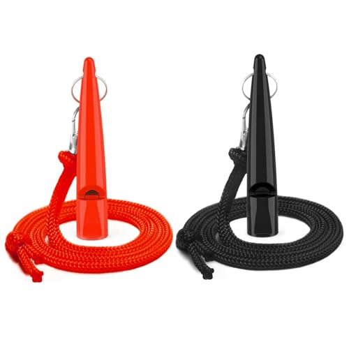 2pcs Hund Whistle Rot & Schwarz Training Pfeife mit Lanyard 3inch Abs Caller von Csafyrt