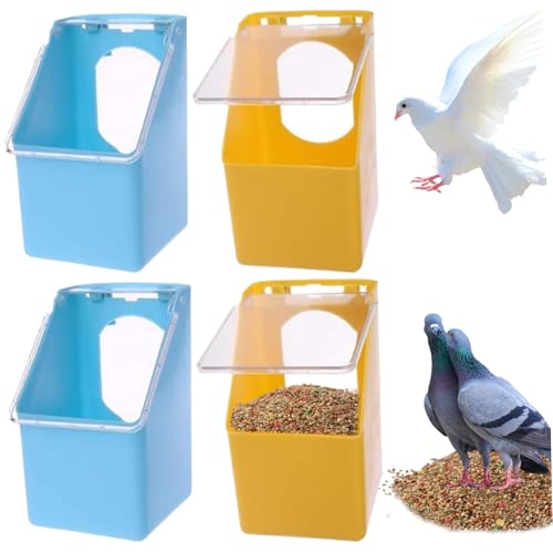 4pcs Wachtelfütter 4x5,5 x 3 Zoll Hanging Käfig Vogelfutterblau & gelbe Kunststoff Vogelfutterhäuscht von Csafyrt