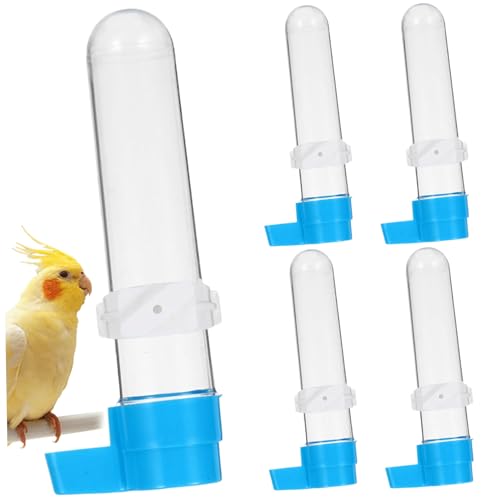 5pcs Vogelwasserspender 120 ml Vogelwasserspender Automatischer transparenter Vogelkäfig -Wasserspender mit blauem Trinkort von Csafyrt