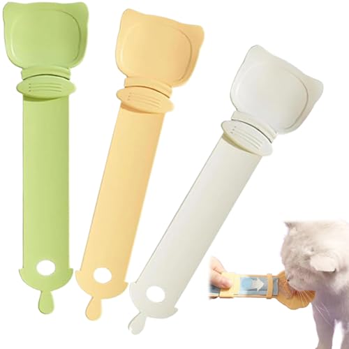 Cat Strip Feeder Löffel, 3pcs 10,6 Zoll Katzenlöffel, leckbare nasse Katzenfutterfuttermittel, quetschable Hängende Katzenstreifen -Feeder für Katzen -Flüssigkeitsnack und nasse Nahrung von Csafyrt