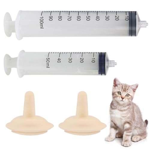 Csafyrt 2pcs 10ml+30 ml Fütterungsspritze für Katzen sichere Silikonkatze im Schnuller Anti-Angeklagten Welpenflaschen für Pflege l von Csafyrt