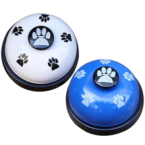 Csafyrt 2pcs Hundetraining Bell Interactive Dog Katze Bell Süßes PP & Metal Potty Bells für Hunde tragbare kleine Haustier Call Bell Fun Training Glocken Spielzeug für Welpenhunde Katze von Csafyrt