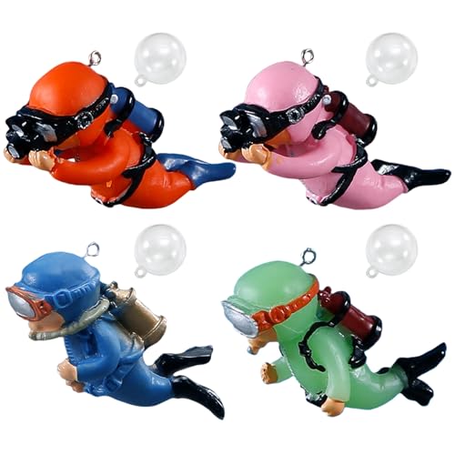 Csafyrt 4pcs schwimmende Fischtankdekorationen Schöne Taucher -Aquarium -Dekor mit schwimmendes Gerät 2x2x2.7 Taucherfiguren Süßes Fischtankzubehör von Csafyrt