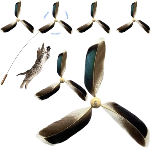 Csafyrt Cat Toy Refill 6PCS 6,3 Zoll Propeller Katzenspielzeug Ersatz Interaktive Katzenstab Spielzeug nachzufüllen für Katzenkätzchen von Csafyrt