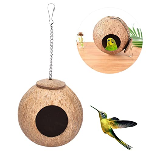 Csafyrt SALAKEET Nest Kokosnussvogel Nest Bett Holz Papagei Nisthaus Hanging Kette Käfig Kauspielzeug für Vogel von Csafyrt