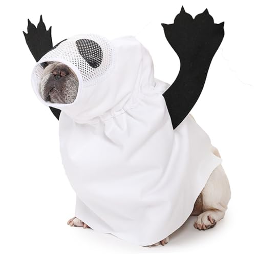 Hunde Halloween Kostüm mit atmungsaktivem Mesh Eyes Polyester Hundegeisterkostüm mit verstellbarem Schleifen und Hook Gurt S S von Csafyrt