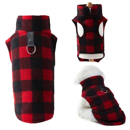 Hunde Weihnachtsoutfit schwarz rot klassisch kates Weihnachtsoutfit Weich warmes Polar Fleece Hundekleidung Weste Winter Hund Kostüm L. von Csafyrt