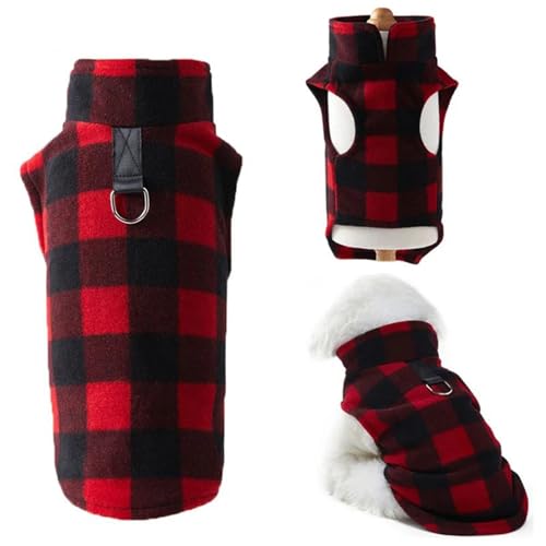 Hunde Weihnachtsoutfit schwarz rot klassisch kates Weihnachtsoutfit Weich warmes Polar Fleece Hundekleidung Weste Winter Hund Kostüm S von Csafyrt