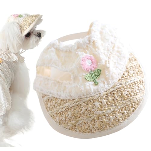 Hundehut niedliche Blumenmusterhüte für Hunde Frühling Sommer leerer Top Girl Haustierhut mit Visier dekorativen Hundeshüte für kleine Hunde von Csafyrt