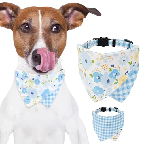 Katzenbandana-Kragen abtrennbar doppelseitiges Katzenbandana mit Glockenblumenblume Plaid niedlicher Katzenkragen Verstellbares Bandana von Csafyrt