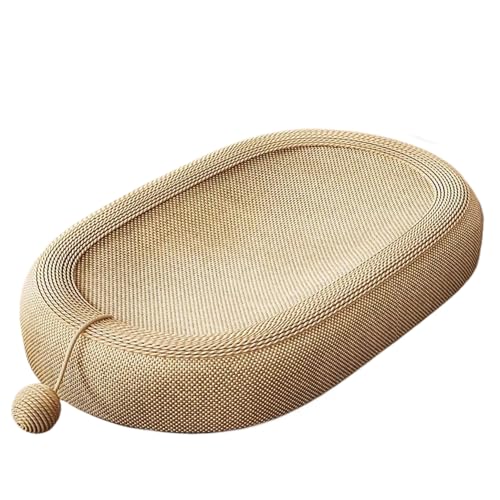 Katzenkratzer 3 in 1 Sisal Cat Kratzplatte 22 Ovaler Kratzer mit Spielzeugkugeln Keine Trümmer Kratzerresistant BEUTSCHAFTEN Antiskid -Kratzer von Csafyrt