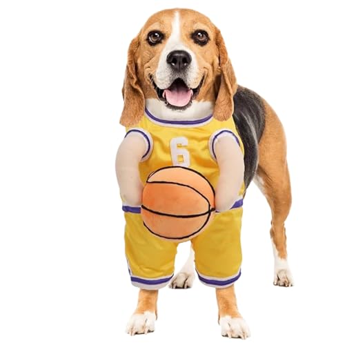 Kostüme für Hunde Lustige Hundebasketball Kostüm mit Ball weich atmungsaktiv Polyester Halloween Hunde Kostüme süße Hundekleidung Yello von Csafyrt