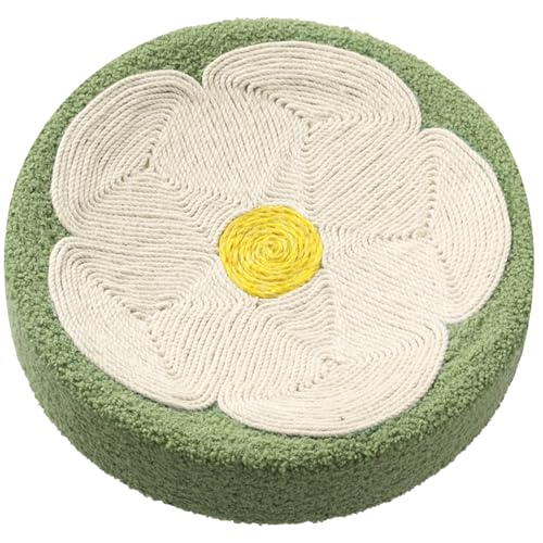 Runde Katzenkratzer 15 -Zoll -Katzenkratzerschale 2 in 1 süße Blume Sisal Scratch Lounge für Kitty Kätzchen Schlafen von Csafyrt