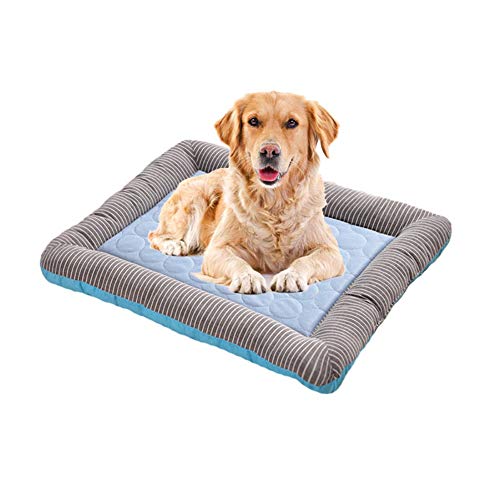 Coole Matten Für Hunde Pet Ice Silk Mat Pet Ice Pad Katzenkühlmatte Summer Ice Silk Mat Eiskaltes Haustierbett Dog Cat Mat Für Hunde Cats In Hot Summer Blue,Medium von Csheng