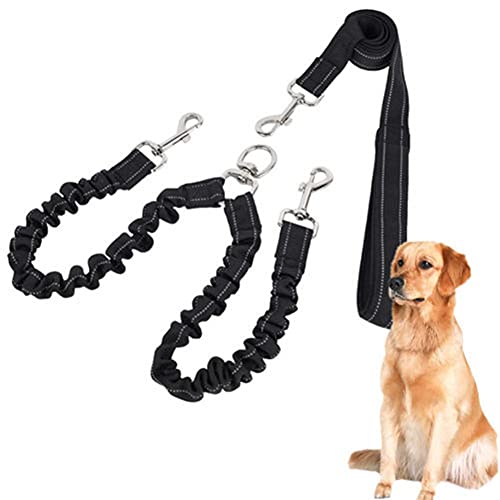 Csheng Double Dog Lead Hundetraining Lead Leash Doppelköpfiges Hundeseil Einziehbares Hundeseil Haustier Mit Puffer EIN Schlepptau Zwei Zug Traktionsseil Für Das Training Laufen von Csheng