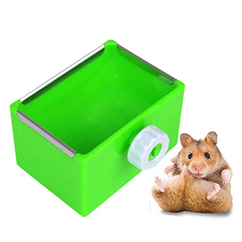 Csheng Hamster Feede Hamsterflasche Hamster Futterbrunnen Feste Kaninchenfutterschüssel Chinchilla Meerschweinchen Futternapf Quadratische Futterbox Anti-Biss-Zubehör Futternapf Green von Csheng