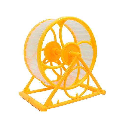 Csheng Hamster Spielzeug Hamster Rad Haustier Laufband Sport Laufrad Hamster Rack Runner Hamster Liefert Spielzeug Laufball Kleines Haustier Mit Kletterleiter 12cm,Yellow von Csheng