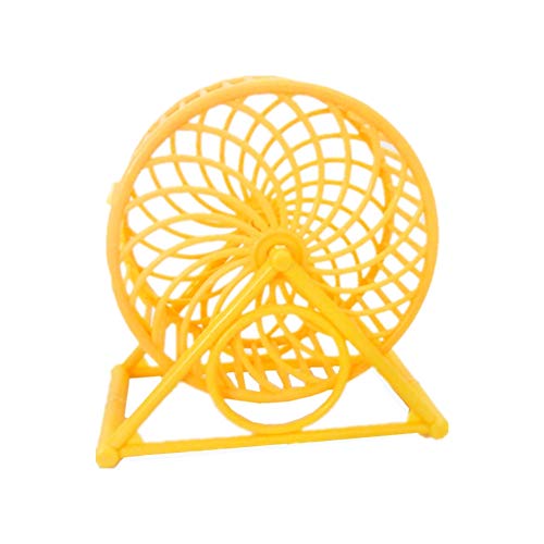 Csheng Hamster Spielzeug Hamster Zubehör Hamster Laufrad Sportspielzeug Mit Stand Runner Pet Laufband Hamsterrad Silent Hamster Wheel Pet Laufband Yellow von Csheng