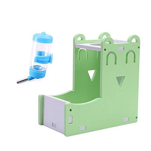 Csheng Hamster Wasserflaschen Hamster Feeder Hamster Trinker Feeder Wasserkocher Automatische Wasserfütterung Zubehör Trinkbeckenhalter Wasserflasche Meerschweinchen Wasserflasche Set-Green von Csheng