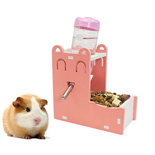 Csheng Hamster Wasserflaschen Hamster Feeder Hamster Trinker Feeder Wasserkocher Automatische Wasserfütterung Zubehör Trinkbeckenhalter Wasserflasche Meerschweinchen Wasserflasche Set-pink von Csheng