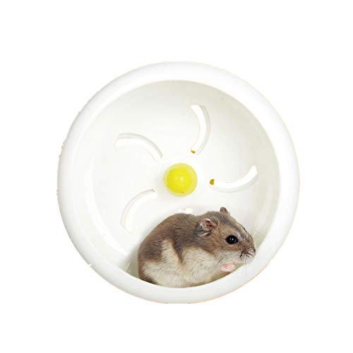 Csheng Hamster Zubehör Hamster Silent Laufrad Laufband Igel Goldener Seidenbär Große Kristallrollenhalterung Hamsterspielzeug Silent Hamsterrad Haustier Laufband 12cm,White von Csheng