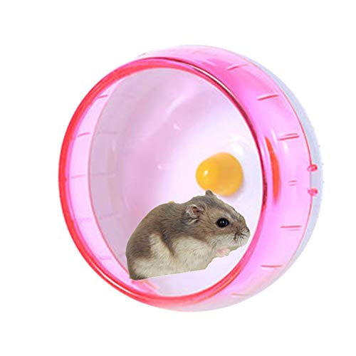 Csheng Hamster Zubehör Hamster Silent Laufrad Laufband Igel Goldener Seidenbär Große Kristallrollenhalterung Hamsterspielzeug Silent Hamsterrad Haustier Laufband 12cm,pink von Csheng