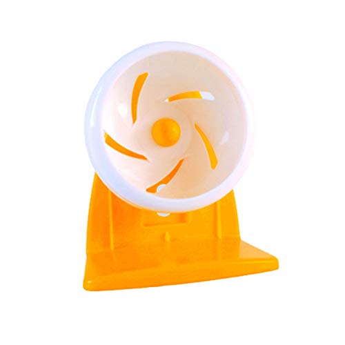 Csheng Hamsterspielzeug Hamsterzubehör Hamsterrad Haustier Laufband Hamsterspielzeugzubehör Goldener Seidenbär Hamster Silent Roller Runner Hamster Runner Silent Hamster Wheel 11cm,bracketwhite von Csheng