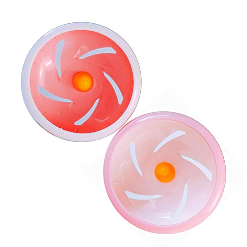 Csheng Hamsterspielzeug Hamsterzubehör Hamsterrad Haustier Laufband Hamsterspielzeugzubehör Goldener Seidenbär Hamster Silent Roller Runner Hamster Runner Silent Hamster Wheel 11cm,singleroundpink von Csheng