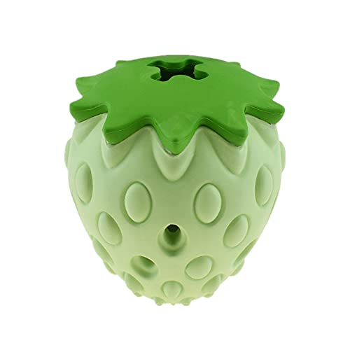 Csheng Haustier Hundefutter Leckage Ball Spielzeug Lernspielzeug Verschleißfest Bissfest Erdbeerfutter Leckage Ball Spielzeug Hund Slow Food Ball Heimtierbedarf Hund Slow Feeder Bowl Green von Csheng