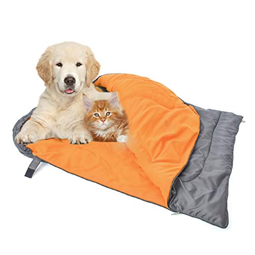 Csheng Haustierbett Katzenbett Waschbares Hundebett Welpenbett Unzerstörbares Hundebett Wasserdichter Und Verschleißfester Hundeschlafsack Haustierbett Und Zwinger-Matte Für Den Innen orange von Csheng