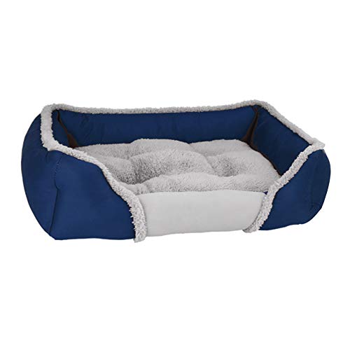 Csheng Haustierbett Welpenbett Hundebett Großes Kleines Hundebett Komfortbett Hundestreu Katzenbett Halbgeschlossen Herbst- Und Winter-Haustierbedarf Hundebetten Mittelwaschbar Dark Blue von Csheng