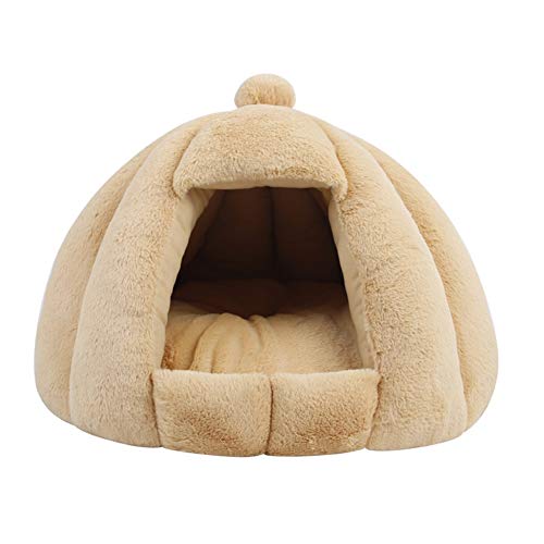 Csheng Haustierbett Welpenbett Kleine Hundehütte Halbgeschlossene Jurte Kaninchen Plüsch Warmer Herbst- Und Winterkatzenhütte Haustierhütte Hundestreu Katzenbett Halbgeschlossen Khaki von Csheng