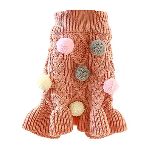 Csheng Haustierkleid Hund Kleider Katzenkleidung Haustier Pullover Haustier Hund Katze Kleidung Pullover Warmer Rock Prinzessin Ball Yarn Rock Hundekleidung Hundekostüm Small,pink von Csheng