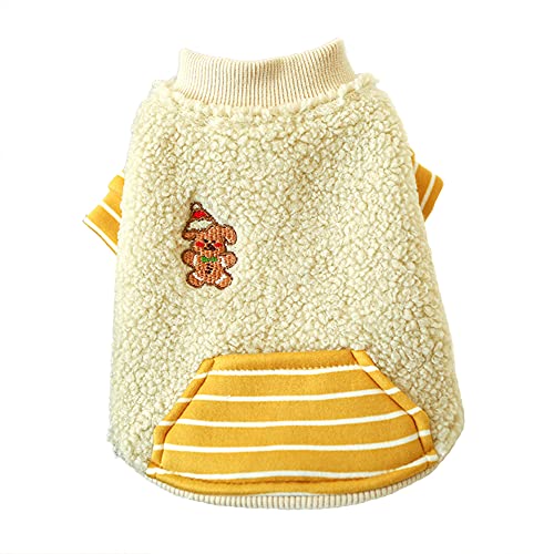 Csheng Haustierkleidung Herbst Winter Warme Hundekleidung Katzenkleidung Lebkuchen Hundepullover Hund Sommer Weste Hundemäntel Niedliche Kleidung Hundekleidung Kätzchen Kleidung Smal,Yellow von Csheng