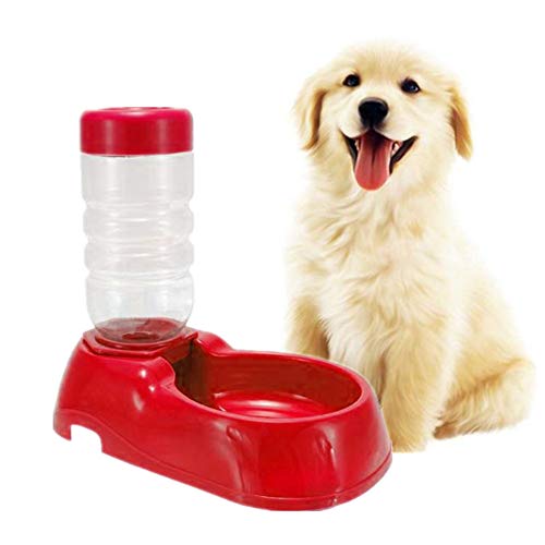 Csheng Haustierwasserspender Katzenwasserspender Hundwasserspender Haustiertrinkbrunnen Automatischer Katzentrinker Katzenfutterautomat Haustierfutterautomat Für Haustiere Futter red von Csheng