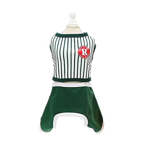 Csheng Hund Onesie Hund Mäntel Für Sommer Hund T-Shirt Kleidung Für Hunde Haustier Kleidung Welpen Kleidung Modestil Vertikale Nähte Vierbeinige Hose Hund Kleidung Frühling Sommer 35,Green von Csheng