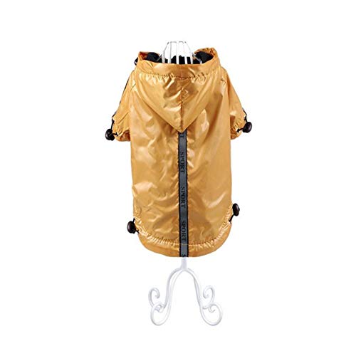 Csheng Hund Regenmäntel wasserdichte Hundejacke Welpenmantel Kleiner Hundemantel Haustier Regenmantel Kapuze Hund Regenmantel Warmer Hund Regenmantel Atmungsaktiv Verstellbarer Hund Large,Yellow von Csheng