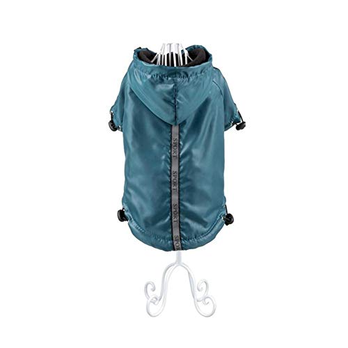 Csheng Hund Regenmäntel wasserdichte Hundejacke Welpenmantel Kleiner Hundemantel Haustier Regenmantel Kapuze Hund Regenmantel Warmer Hund Regenmantel Atmungsaktiv Verstellbarer Hund X-Large,Blue von Csheng