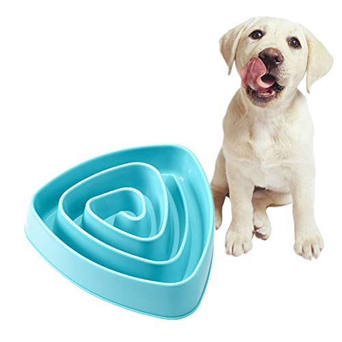 Csheng Hund Slow Feeder Bowl Langsam Essen Hundenapf Haustier Katze Und Hund Essbare Schüssel Gesund Sanitär Langlebig Verschleißbeständig Dreieckige Slow Food Bowl Erstickungssichere Blue von Csheng